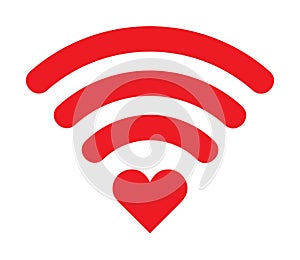 Wifi heart icon vector Ã¢â¬â stock illustration photo